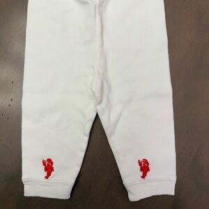 Baby Steps White Pants with Red Lobsters